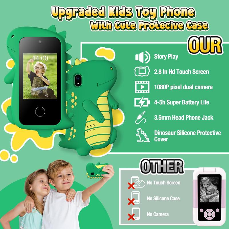 Mini iPhone for kids Smart Phone Toy 3-8 Years Music Player Dual Camera Educational Games Perfect Birthday Gift -Touchscreen Pretend Play Phones Toy smartphone toy