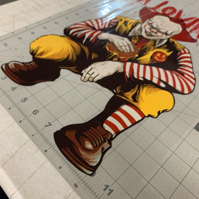 DTF Red and Gold Clown Heat Press Transfer for DIY Projects dtf transfer