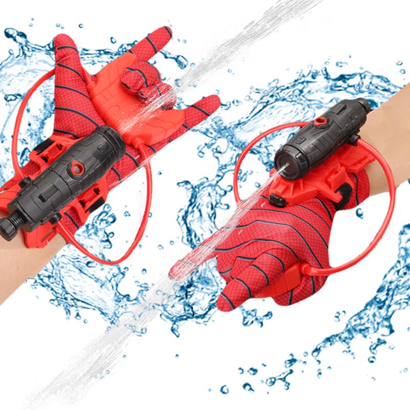 2Sets Spider Web Shooters Toy Water Gun Wrist Launcher with Glove, Hero Wrist Water Blaster Sprayer Set,Water Pistol,Cosplay Spider Shoo