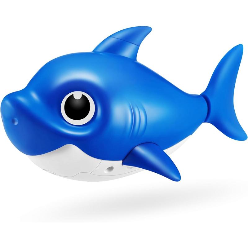 Robo Alive Junior Baby Shark New Silicon Fins Version Singing and Swimming Daddy Shark (Blue) by ZURU