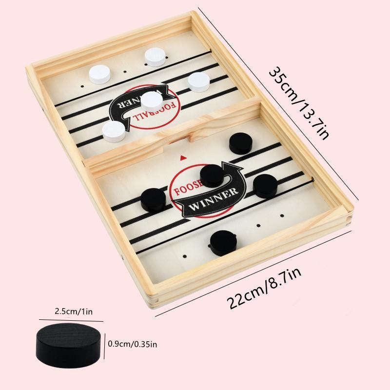 Fast Sling Puck Game, 1 Set Wooden Hockey Game, Foosball Board Game, Desktop Battle Winner Slingshot Game, Parent-child Interaction Family Games Toy, Party Game Supplies, Christmas Gift