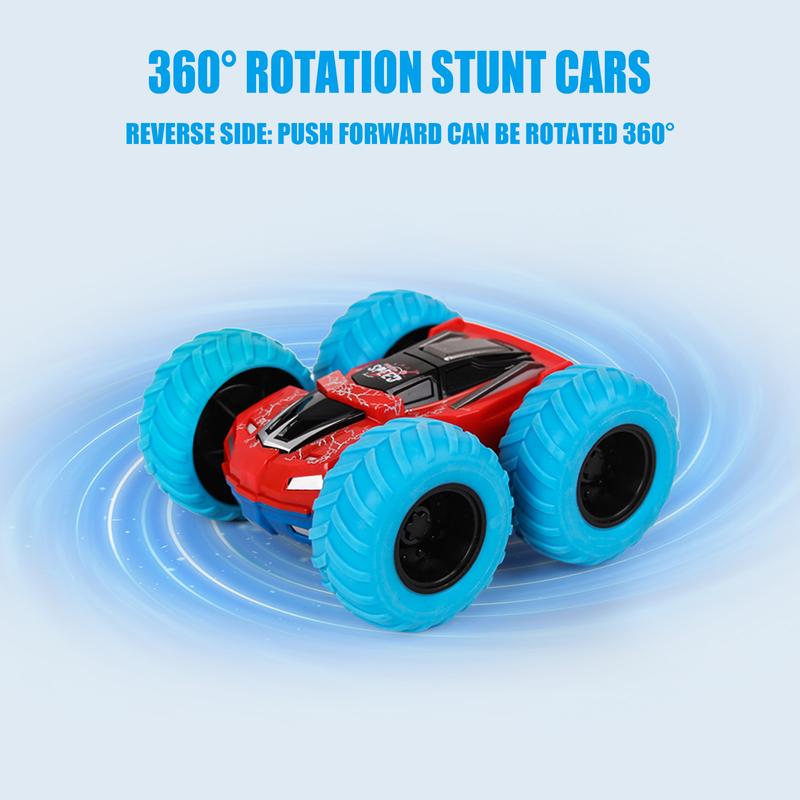 M SANMERSEN Flip Cars - 2 Pack 360° Rotating Stunt Car Toys for 3 4 5 6 Year Old Boys - Push and Go Vehicle Monster Toy Trucks Boys Girls Gifts