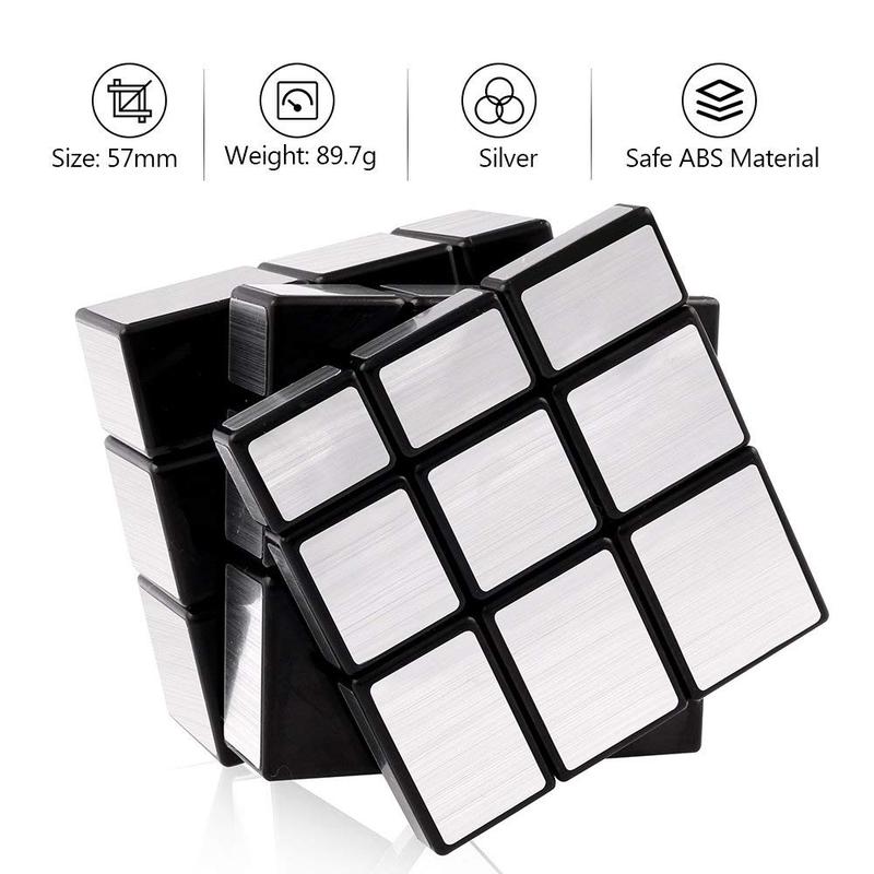 D-FantiX Shengshou glossy  Cube 3x3x3 Speed Cube 3x3 glossy Blocks Cube Different Shapes bright gray Cube 57mm rubixcubegame