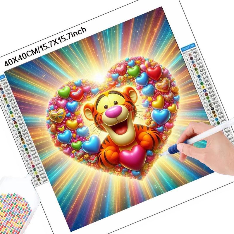 Disney Tigger Pattern DIY Diamond Arts Colorful Painting Kit without Frame, DIY 5D Diamond Arts Colorful Painting Kit, Wall Art Decoration for Home