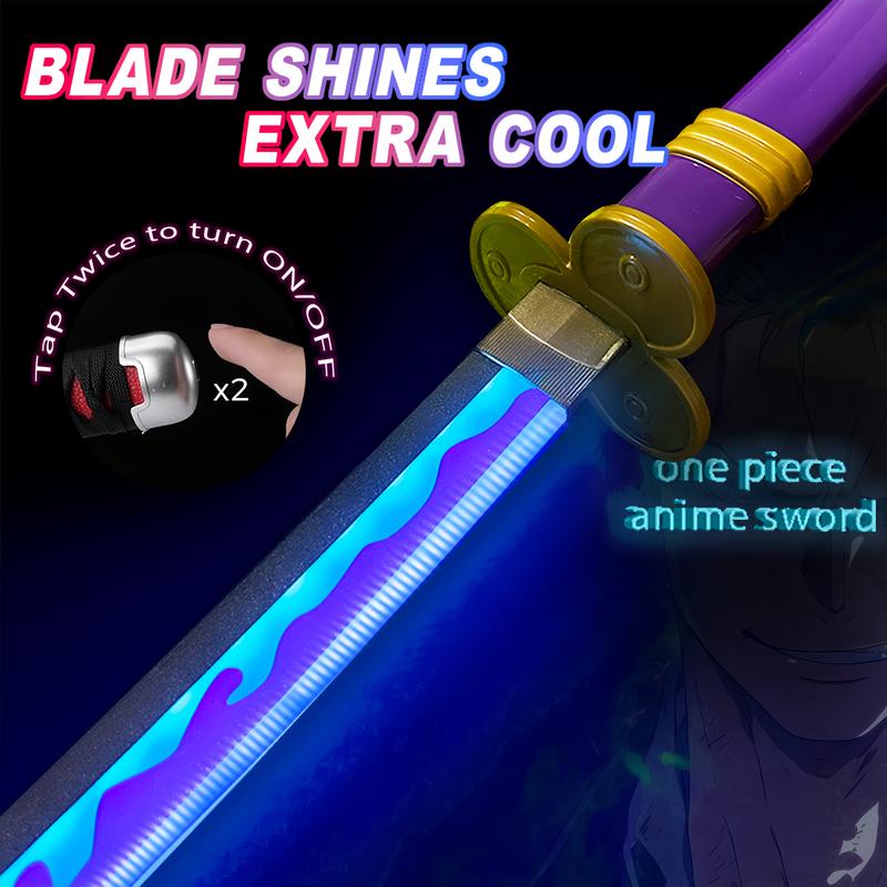 2.0 Upgraded Light Up One Piece Purple Enma Sword - 40 inches Plastic Anime cosplay prop with Belt & Stand