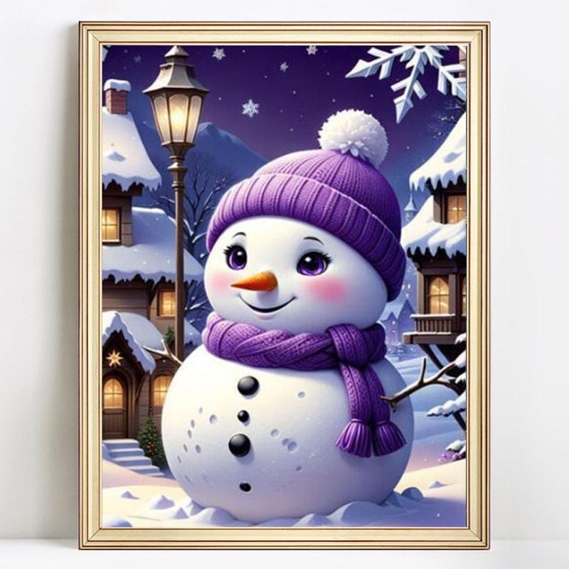 Snowman Pattern DIY Diamond Arts Colorful Painting Kit without Frame, DIY 5D Diamond Arts Colorful Painting Kit, Wall Art Decor for Home Living Room Bedroom