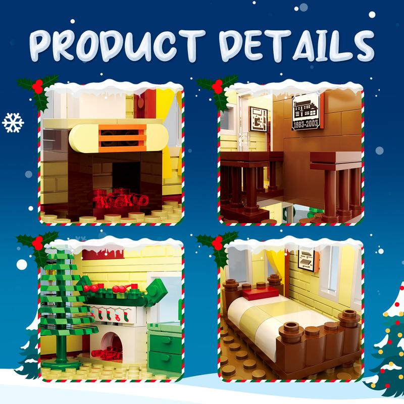 Christmas Snowvy Village Building Blocks Set, Create Your Own Winter Wonderland, Perfect for Christmas Fun and Decorations (1156 pcs)