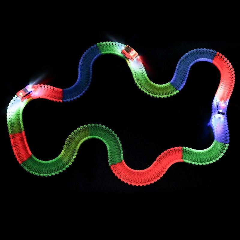 Tracks Cars only Replacement, Race Cars for Tracks Glow in the Dark, Light up Racing Car Track Accessories with 5 Flashing LED Lights, Compatible with Most Tracks for Kids Boys and Girls(3pack)