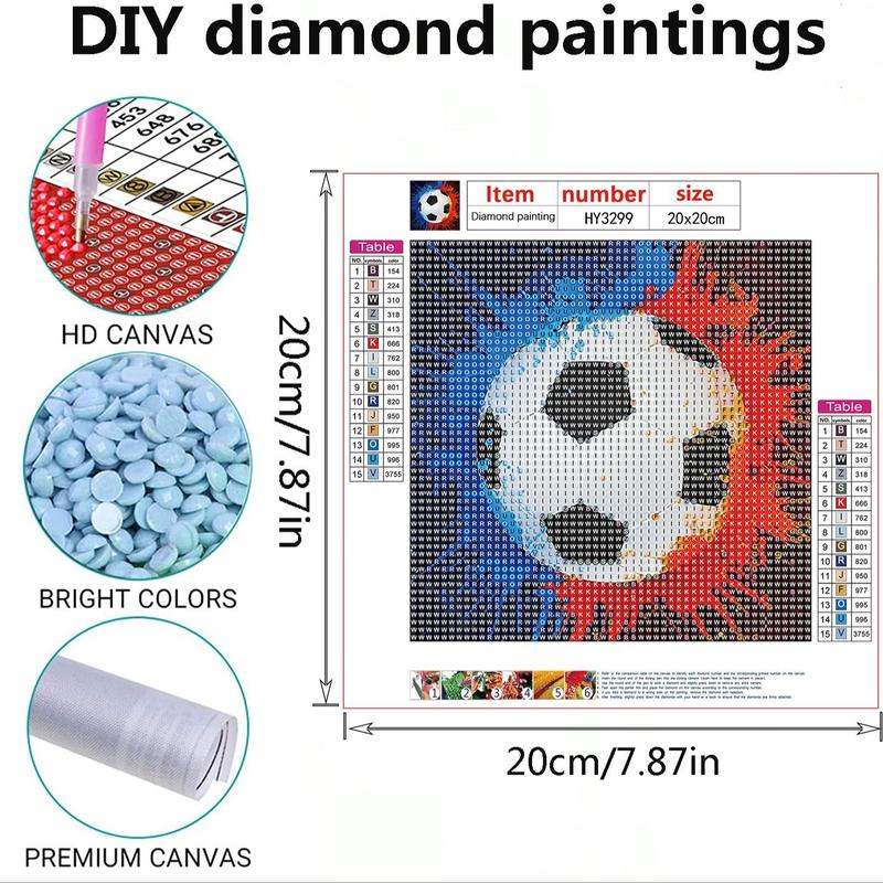 Soccer Pattern DIY Diamond Painting Without Frame, DIY Decorative Art Picture For Beginner, DIY Home Decor