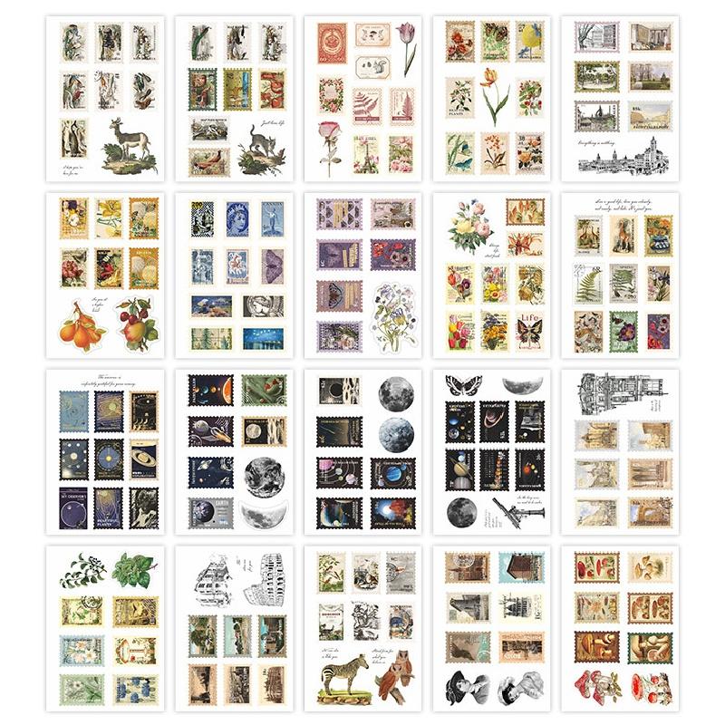 Mr.Paper 20 Pieces Of Retro Literary PET Sticker Book 4 Kinds Of Decorative Materials For Handbooks, 105mm*148mm