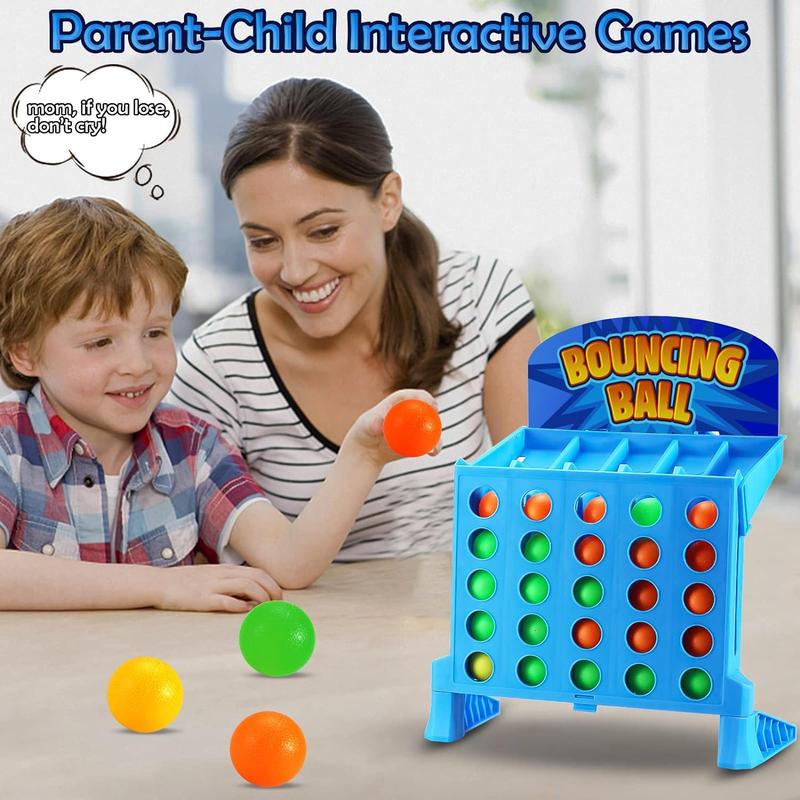 Connect 4, Connect 4 Game, Bounce Off Party Game Jumping Ball Tabletop Game, 4 In A Row Parent-Child Interaction Board Game Educational Toy For Family Travel Outdoor