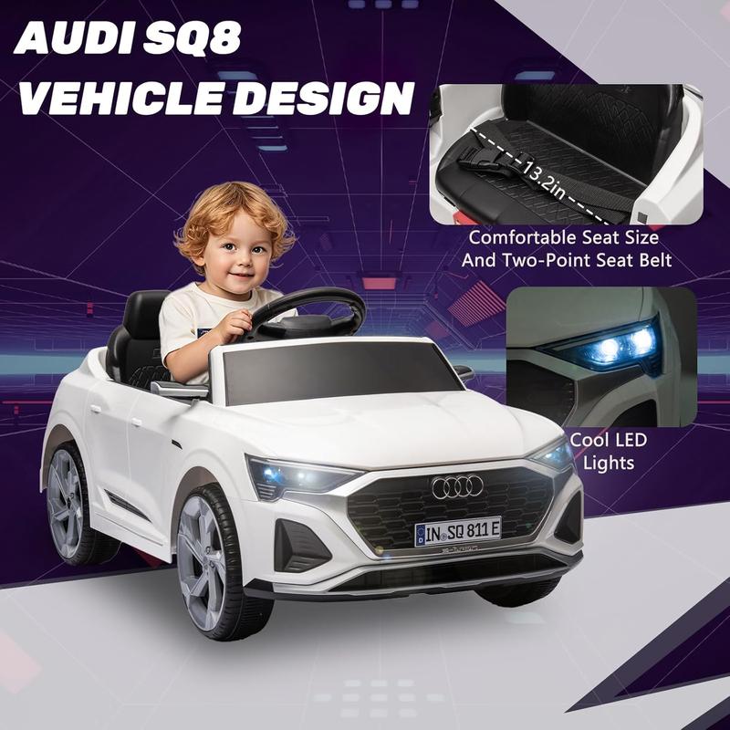 12V Electric Ride-On Audi SQ8 for Kids, featuring Remote Control, Dual Drive, Suspension, and LED Lights. Ideal for children ages 3-6! clearance sale outdoor toy