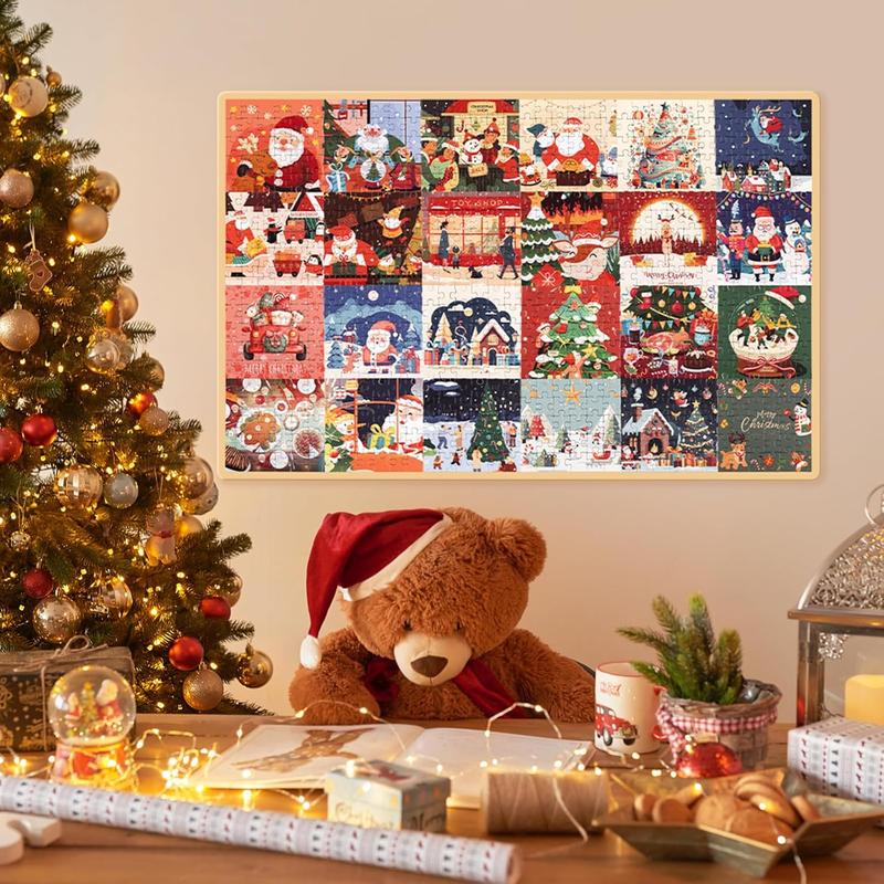 Advent Calendar 2024 Christmas Puzzles, Commodum 720 Pieces Puzzle 24 Days of Christmas Countdown Jigsaw Puzzles Family Calendar Gitfs for Kids Adults, Christmas Stocking Stuffer Home Decoration