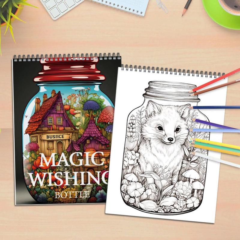 Magic Jar Theme Coloring Painting, Magical Little World in The Jar, New Year and Other Holiday Party Gifts