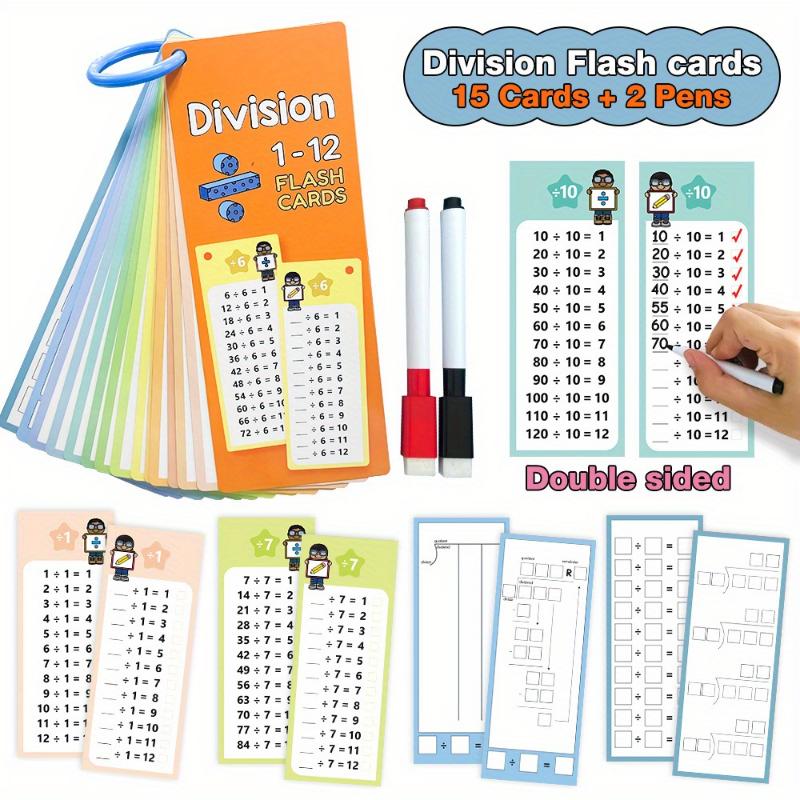 Math Games Cards For Kids Math Multiplication & Division Flash Cards, Multiplication Flashcards Division Learning Toys