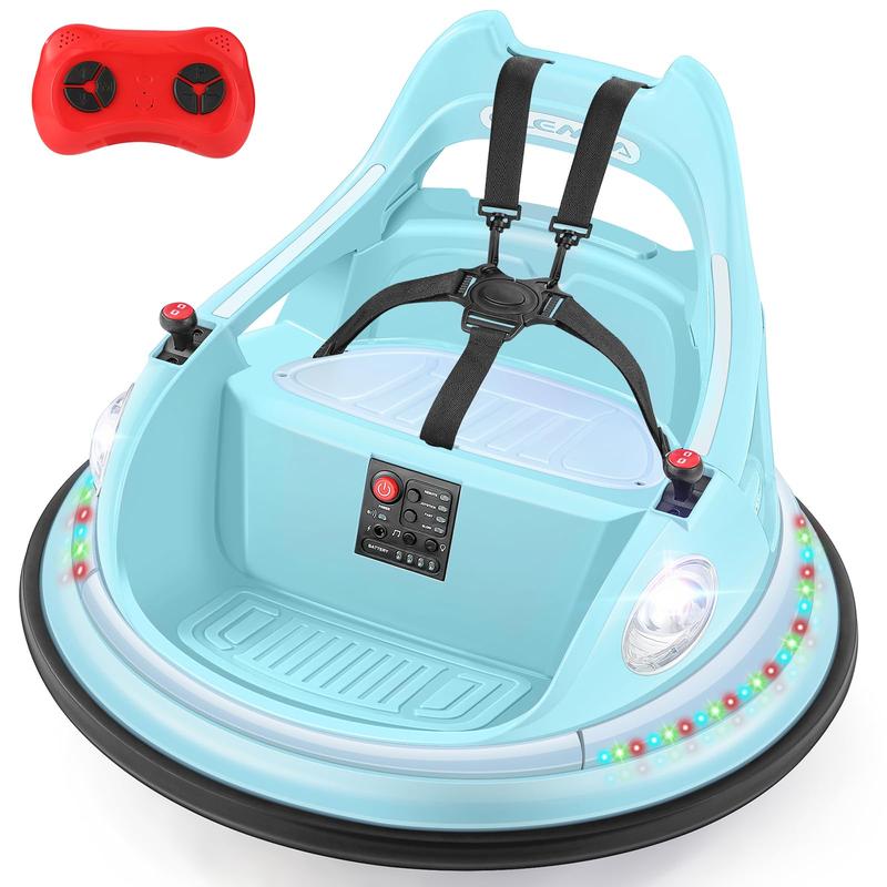 ELEMARA Ride on Bumper Car for Kids & Toddlers,1.9MPH Max,12V Ride on Toys W Remote,2Playing Modes,2-Speed,360°Spin,Bumping Toy Gifts with W Bluetooth,5 Flashing Lights,DIY Stickers