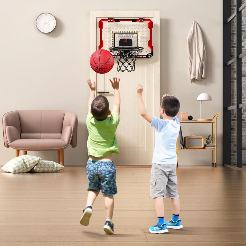 Indoor Basketball Hoop, By Room Basketball Hoop with Scoreboard, Mini Basketball Hoop with 4 Balls, Basketball Toys