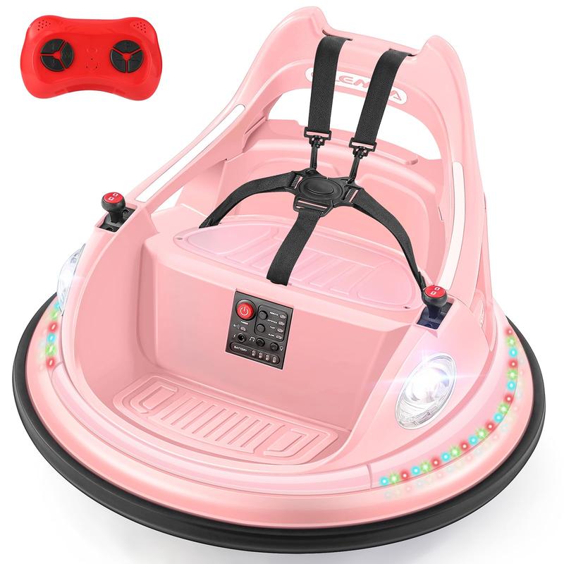 ELEMARA Ride on Bumper Car for Kids & Toddlers,1.9MPH Max,12V Ride on Toys W Remote,2Playing Modes,2-Speed,360°Spin,Bumping Toy Gifts with W Bluetooth,5 Flashing Lights,DIY Stickers