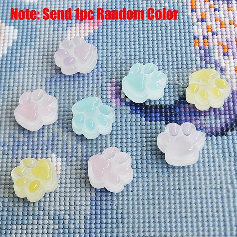 Random Color Cute Cat Paw Design Self-adhesive Cover, Embroidery Accessories, Canvas Protective Film Fixing Tools