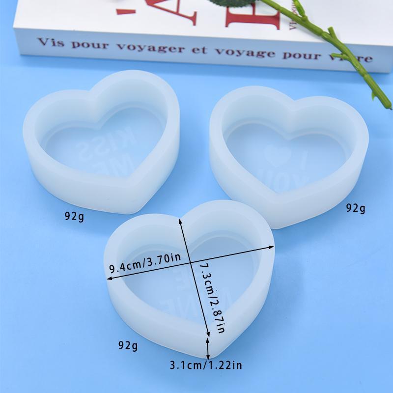 Heart Shaped Silicone Mold, 3 Counts set Letter Pattern Candle Soap Making Molds, DIY Candle Soap Making Accessories for Cake Home Decor