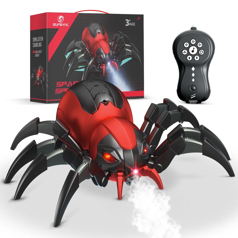 Hamiface Remote Control Spider Kids Toys - Realistic RC Spider, Music Effect, LED Light, Toys for 3 4 5 6 7 8 9 10 11 12+ Year Old Boys Girls, Gifts for Halloween Christmas Birthday Gift Package