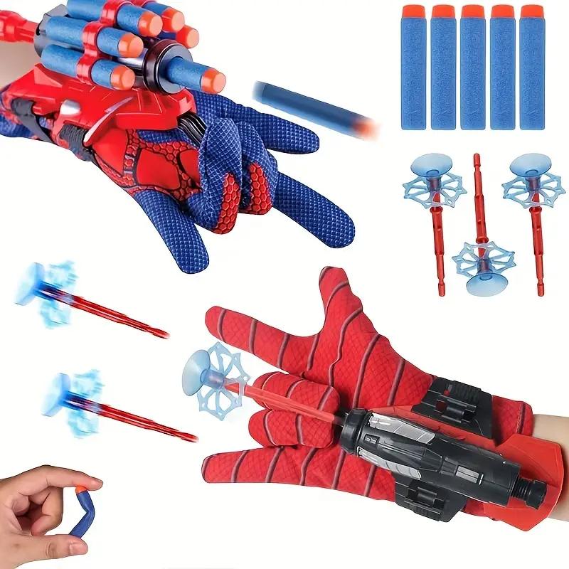 2 Spider Man Launcher Hero Launcher Wristband Toy Set, Launcher Gloves with Wristband Toy Fun Decorative Wristband Toy Set, Suitable for Children