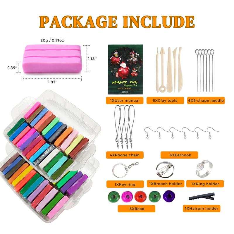 Artecho Polymer Clay, Modeling  Kit with 5pcs Clay Sculpting Tools and 31pcs Accessories for DIY crafts, Jewelry Design, and Art Sculpture