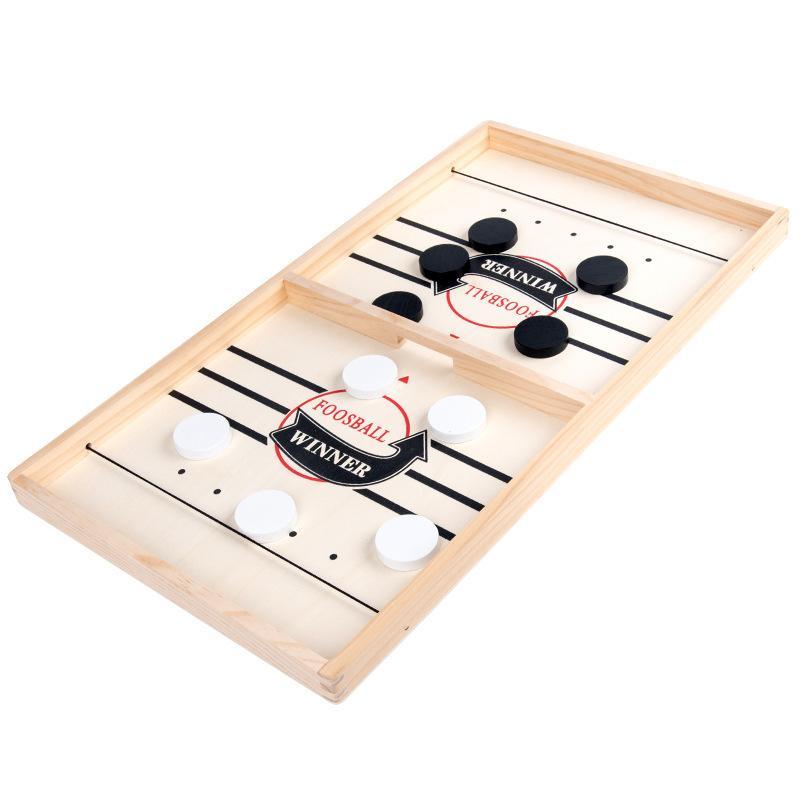 Fast Sling Puck Game, 1 Set Wooden Hockey Game, Foosball Board Game, Desktop Battle Winner Slingshot Game, Parent-child Interaction Family Games Toy, Party Game Supplies, Christmas Gift