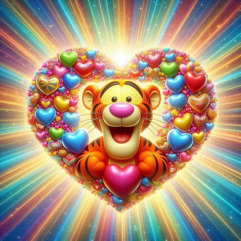 Disney Tigger Pattern DIY Diamond Arts Colorful Painting Kit without Frame, DIY 5D Diamond Arts Colorful Painting Kit, Wall Art Decoration for Home