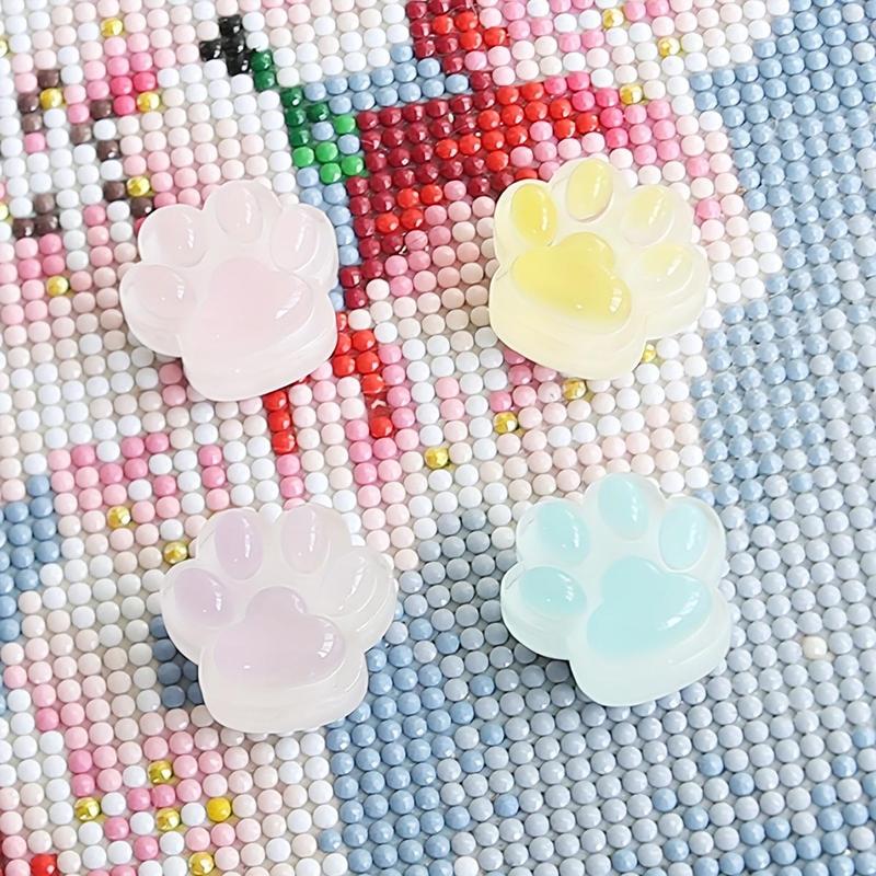 Random Color Cute Cat Paw Design Self-adhesive Cover, Embroidery Accessories, Canvas Protective Film Fixing Tools