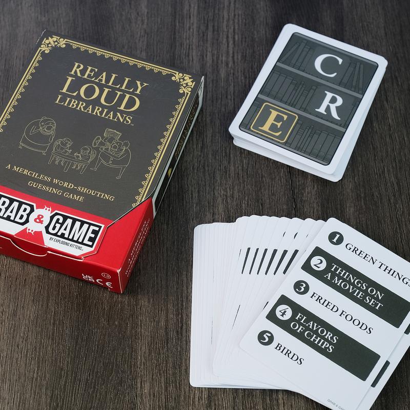 Really Loud Librarians: Grab & Game Edition by Exploding Kittens - A travel-friendly, merciless word-shouting guessing game!