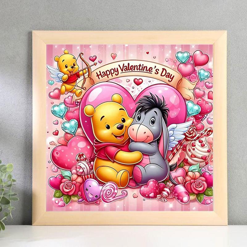 Winnie The Pooh & Eeyore Donkey Pattern DIY Diamond Arts Colorful Painting Kit without Frame, DIY 5D Diamond Arts Colorful Painting for Bedroom Home Wall Decor