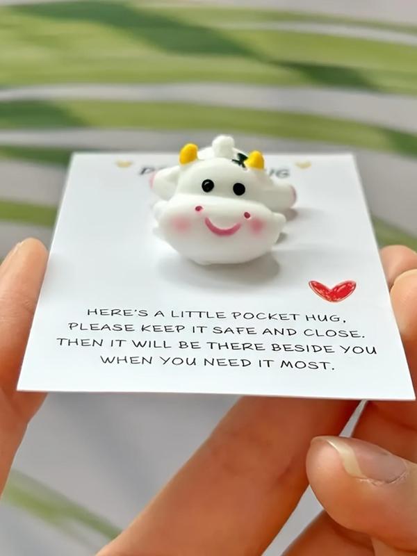 Cute Cow Design Resin Charm with Card, Cute Jewellery-making Kits for Birthday Gift, Fashion Accessories for Women & Girls, Jewelry Making Supplies