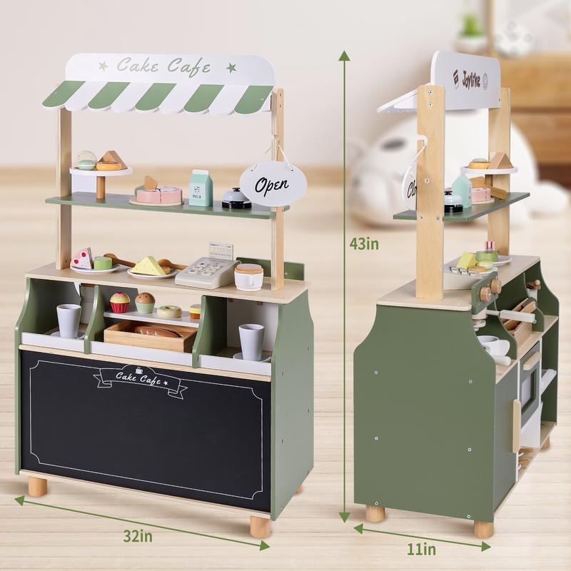 Joylike Wooden Dessert Shop, With Wooden Dessert，Food, Tableware, Play house toys