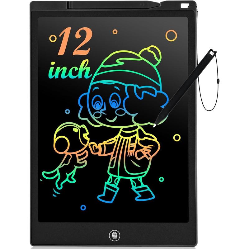 cimetech LCD Writing Tablet, 12 Inch Kids Toys Doodle Board, Toddler Toys for 3 4 5 6 7 8 Year Old Girls Boys, Travel Essentials Drawing Pad, Back to School Gifts for Kids (Black)