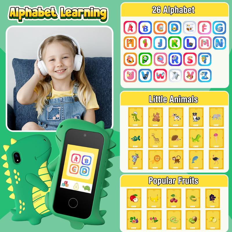 Mini iPhone for kids Smart Phone Toy 3-8 Years Music Player Dual Camera Educational Games Perfect Birthday Gift -Touchscreen Pretend Play Phones Toy smartphone toy