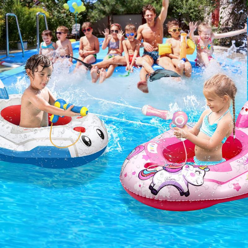 Pool Inflatable Floats for Kids, Airplane Car Swimming Pool Floats, Kids Pool Float with Gun for Kids Swimming Pool Beach Summer Water Float Party Outdoor kiddie pool