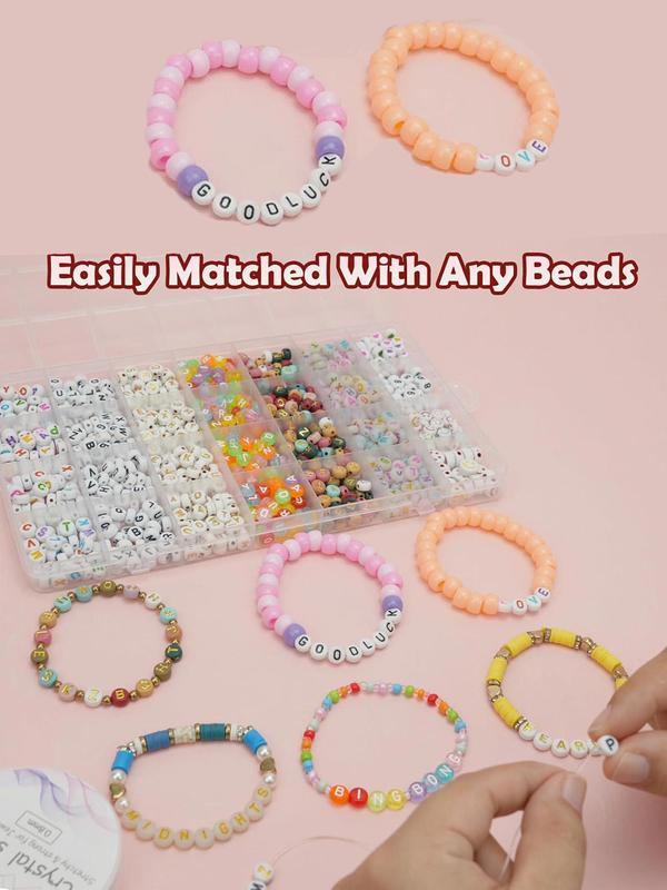 2024 New Style Letter Glow in The Dark Beaded Kit, Diy Jewelry Making Kit, Including Beads, Elastic Thread Set, Jewelry Making Supplies for Bracelet Making