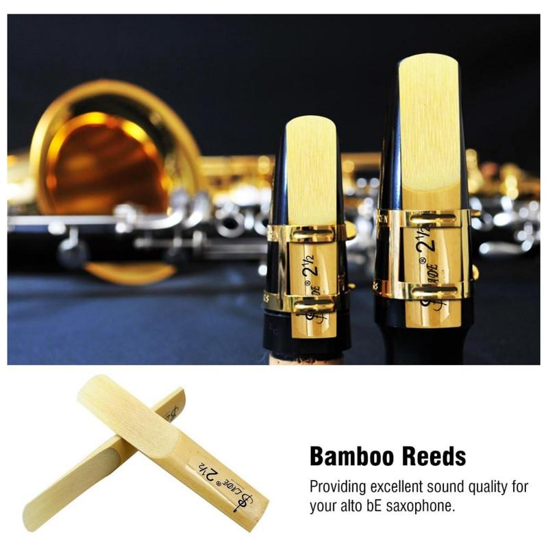 10pcs LADE E-Flat Alto Saxophone Reed with Transparent Case Strength 2.5