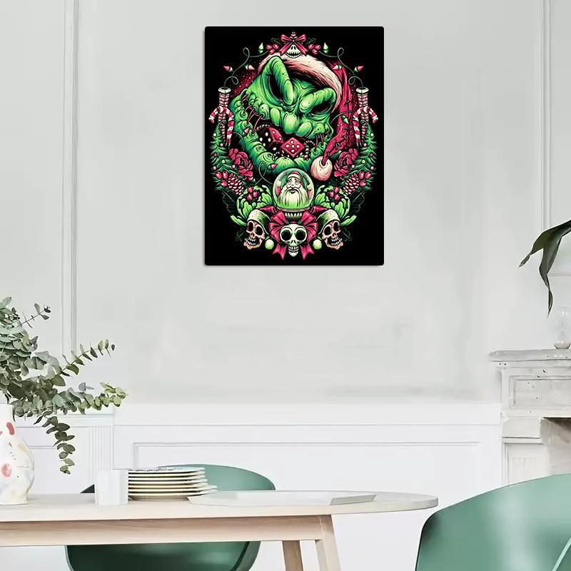 DIY Diamond Arts Painting without Frame, Green Creature Pattern DIY Painting, Handmade Craft Wall Art Decoration for Beginners