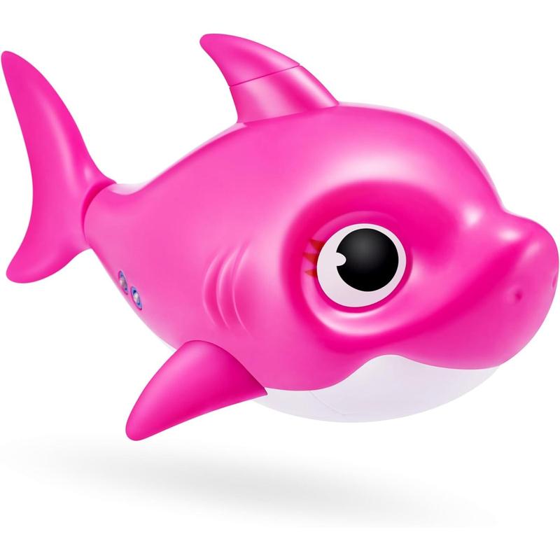 Robo Alive Junior Baby Shark New Silicon Fins Version Singing and Swimming Mommy Shark (Pink) by ZURU