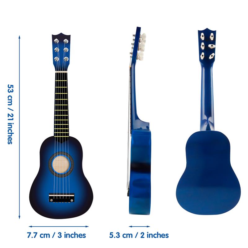 Music Toy Guitar for Kids 21-inch Wooden Acoustic Guitar 6 Strings Ukulele Guitar for Toddler Musical Instruments Learning Toys for Boys Girls Gifts Ages 3-7