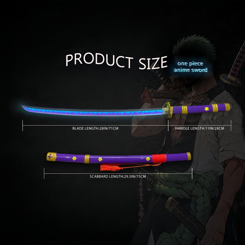 2.0 Upgraded Light Up One Piece Purple Enma Sword - 40 inches Plastic Anime cosplay prop with Belt & Stand