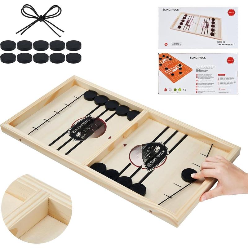 Fast Sling Puck ,Wooden Hockey ,Super Foosball Table,Desktop Battle Parent- Interaction Winner Slingshot ,Adults and  Family  Toys