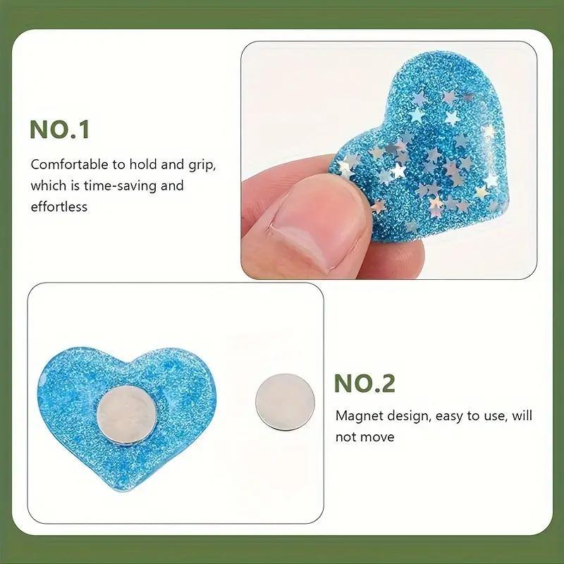 Random Color Heart Shaped Magnetic Diamond Art Painting Positioner, 1 Count DIY Diamond Painting Tool, Diamond Embroidery Tool for Home Decoration