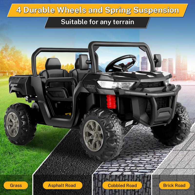 Hikole 24V Ride-ons Toys UTV with Electric Dump Bed & Remote Control, 2 Seater Kids UTV with Dump Truck for Boys Girls,Parent's Control,Shovel, Music Player, Outdoor Play Sets, Cool Toys, Kid Play Sets, Toys For Kids,Free Shipping