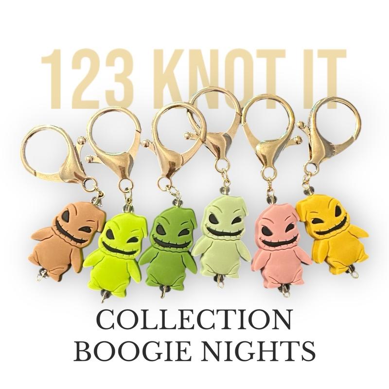 Boogie nights set of 6 large stitch markers for crocheting