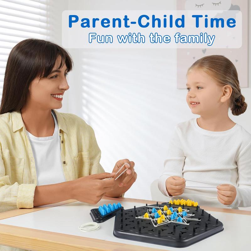 Chain Triangle Chess Game, Triggle Game, Board Game for Family Game Night - Family Board Games for Kids and Adults - 2-4 Players - Ages 3 Years and Up chain triangle Electronic Tic chess game Catapult Chess Triangle Chain Magnetic Chess