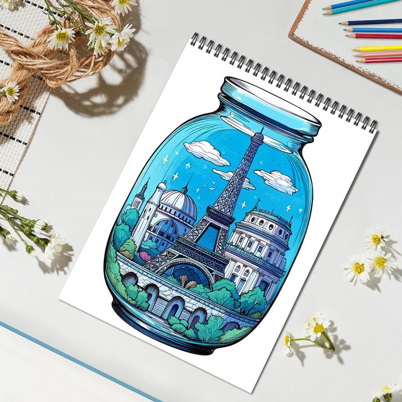 Magic Jar Theme Coloring Painting, Magical Little World in The Jar, New Year and Other Holiday Party Gifts