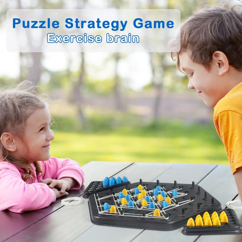 Chain Triangle Chess Game, Triggle Game, Board Game for Family Game Night - Family Board Games for Kids and Adults - 2-4 Players - Ages 3 Years and Up chain triangle Electronic Tic chess game Catapult Chess Triangle Chain Magnetic Chess